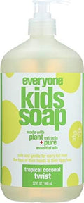 Everyone 3-in-1 Soap for Every Kid Safe, Gentle and Natural Shampoo, Body Wash, and Bubble Bath, Tropical Coconut Twist, 1 Count