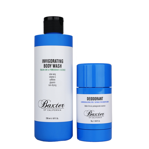 Baxter of California Italian Lime & Pomegranate Essence Body Bundle with Body Wash and Deodorant