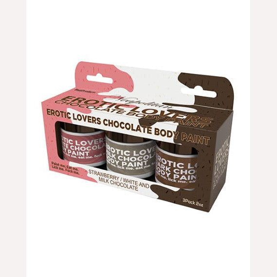 Erotic Chocolate Body Paints White Milk & Strawberry Intimates Adult Boutique