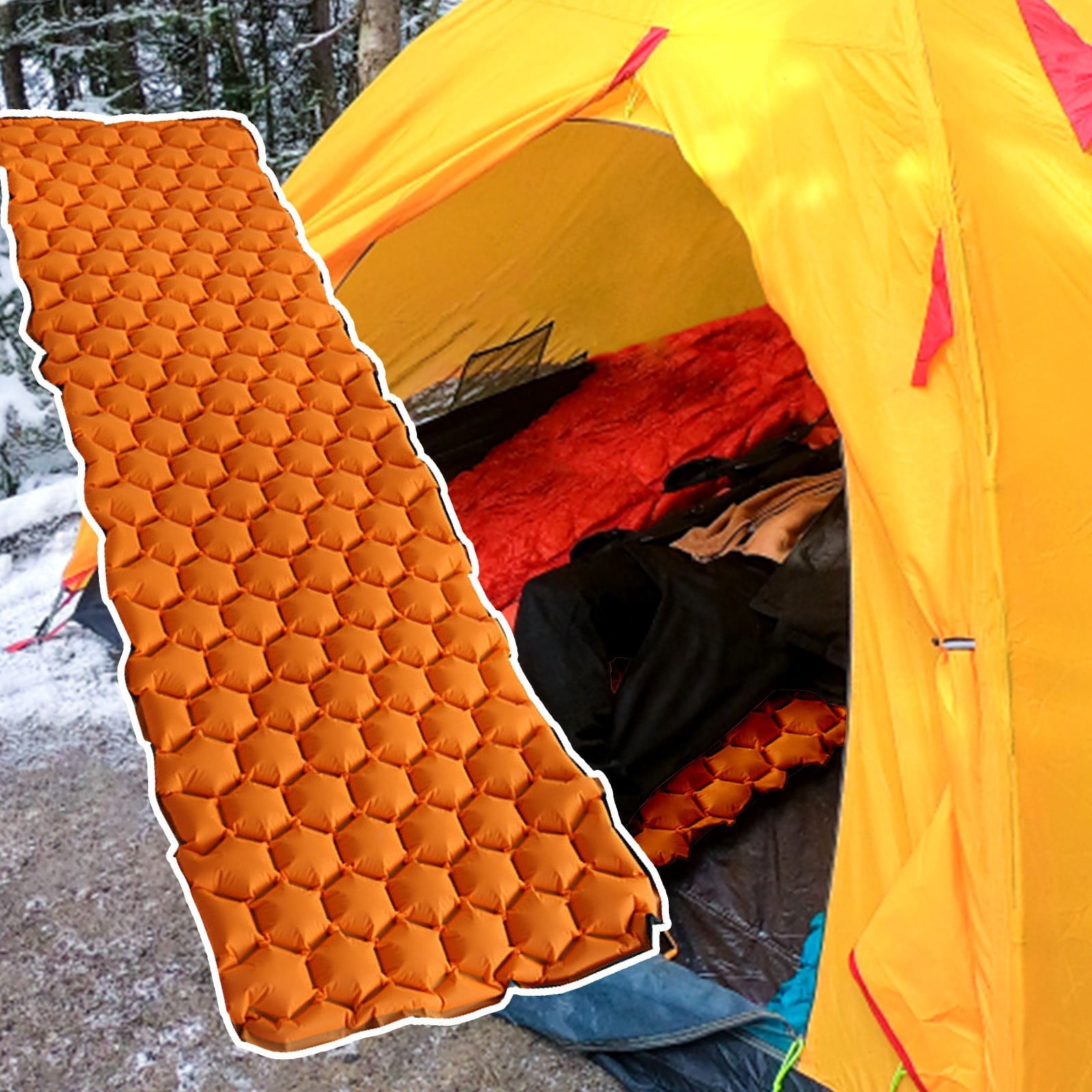 TUWABEII Deal Sleeping Pad For Camping - Ultralight Sleeping Mat For Camping Backpacking Hiking - Lightweight Inflatable & Compact Camping Atmosphere Mattress