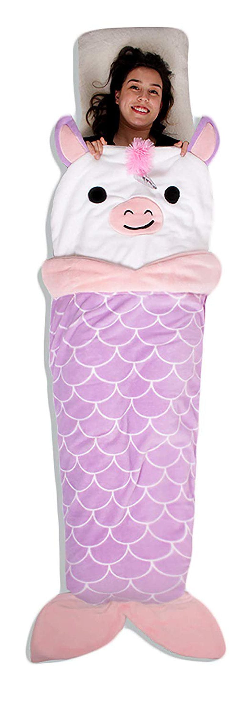 Gilbins Plush Ultra-Soft Fleece Snuggle-In Sleeping Bag Blanket for Lounging on the Couch