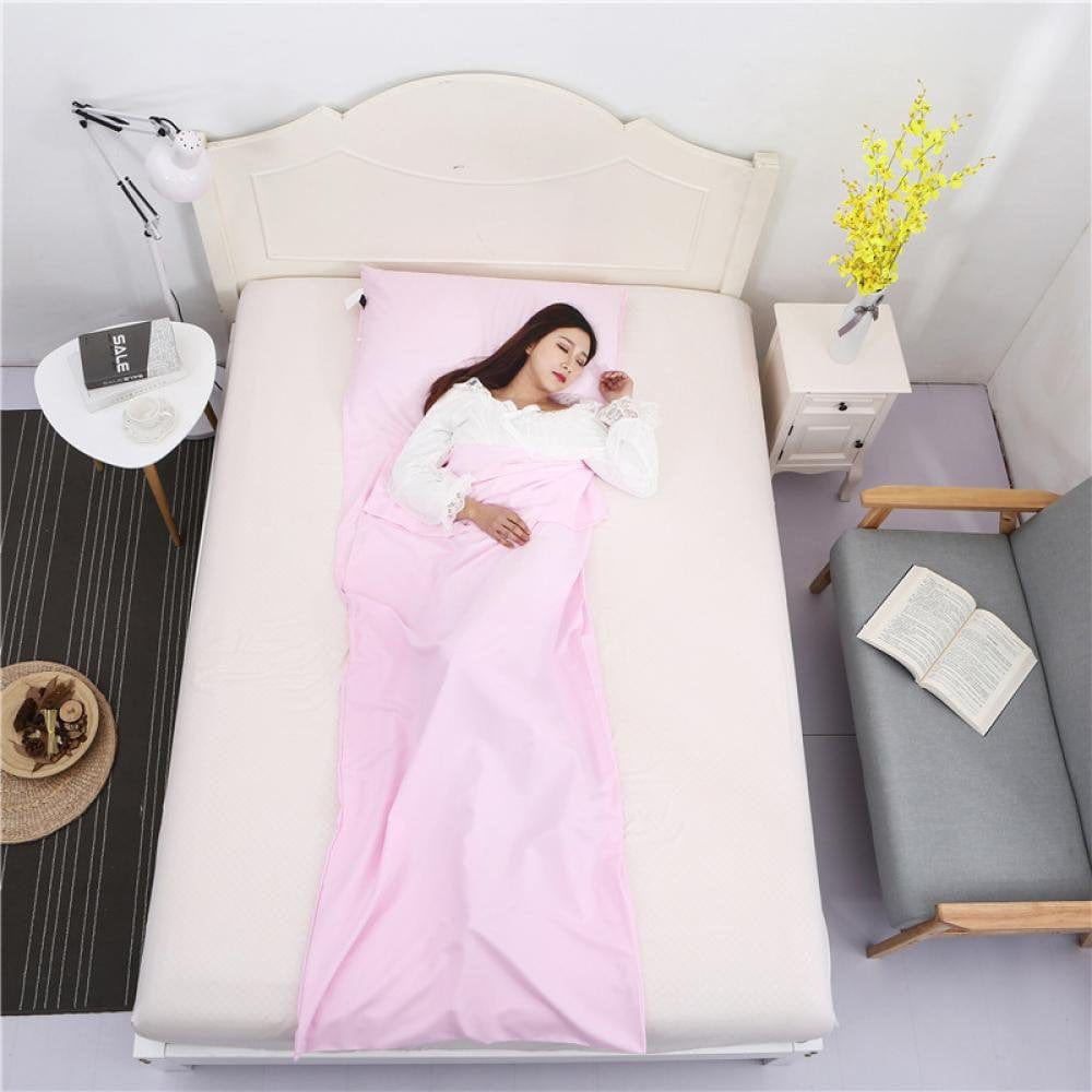 Sleeping Bag Lined with Cotton Camping Travel Sheets Sleeping Bag Adult Dormitory Outdoor Picnic Plane Train-Light and Warm and Washable, Suitable for Hiking.