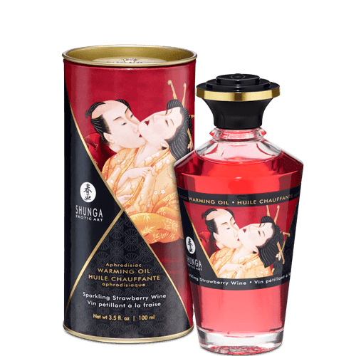Warming Massage Oil Strawberry 3.5 Oz Intimates Adult Boutique
